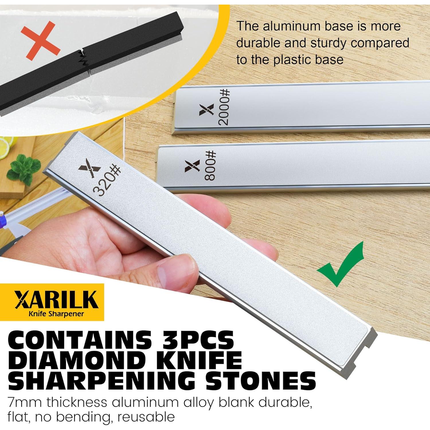 Afilador de cuchillos portátil XARILK Y2 3 placas diamante