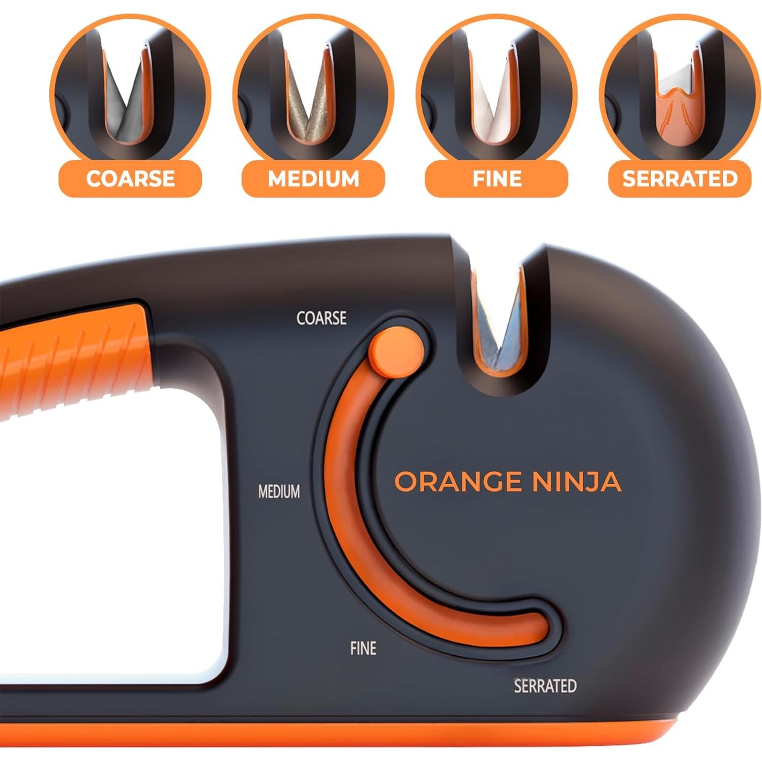 Afilador de cuchillos 4 etapas Sharp Pebble - Negro/Naranja