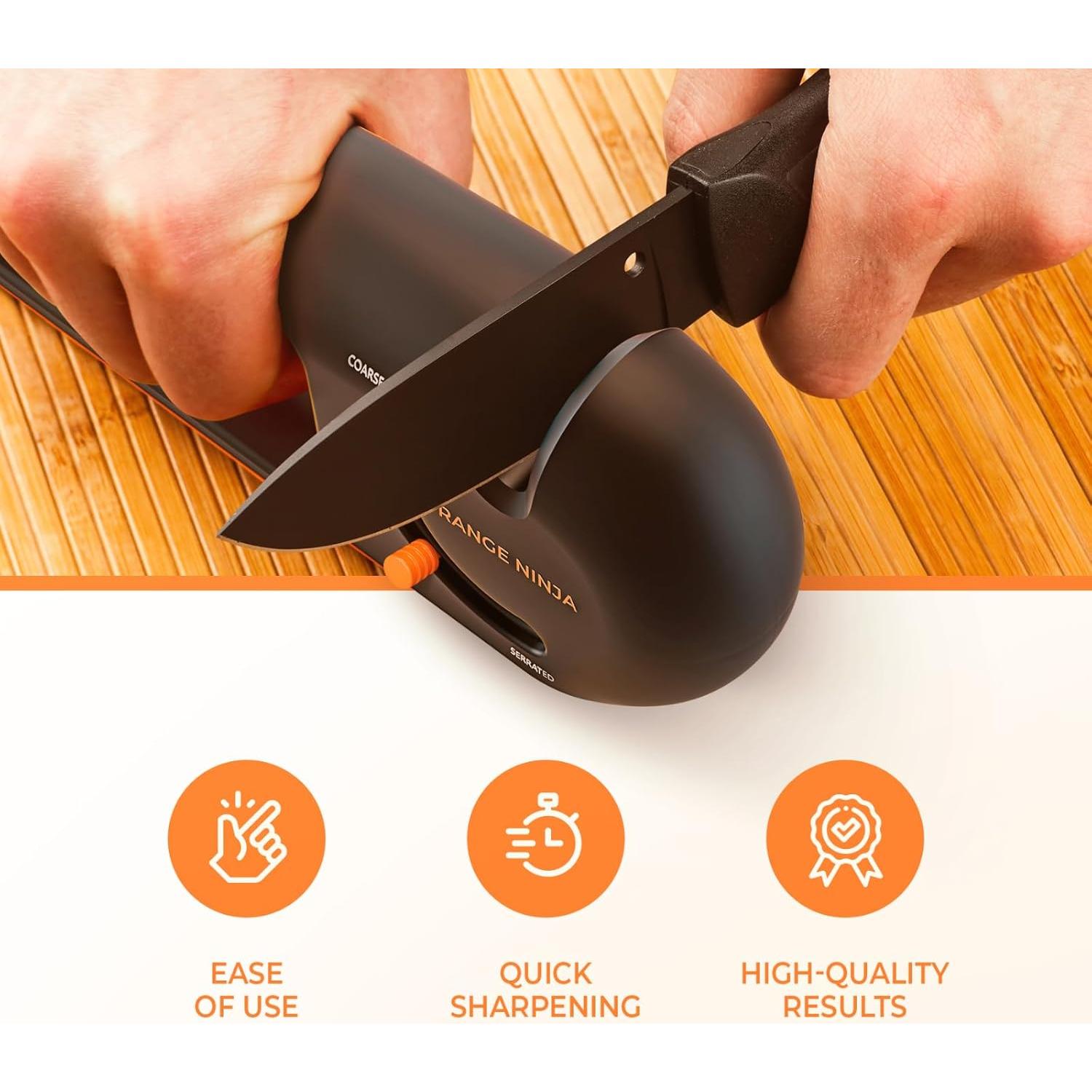 Afilador de cuchillos 4 etapas Sharp Pebble - Negro/Naranja