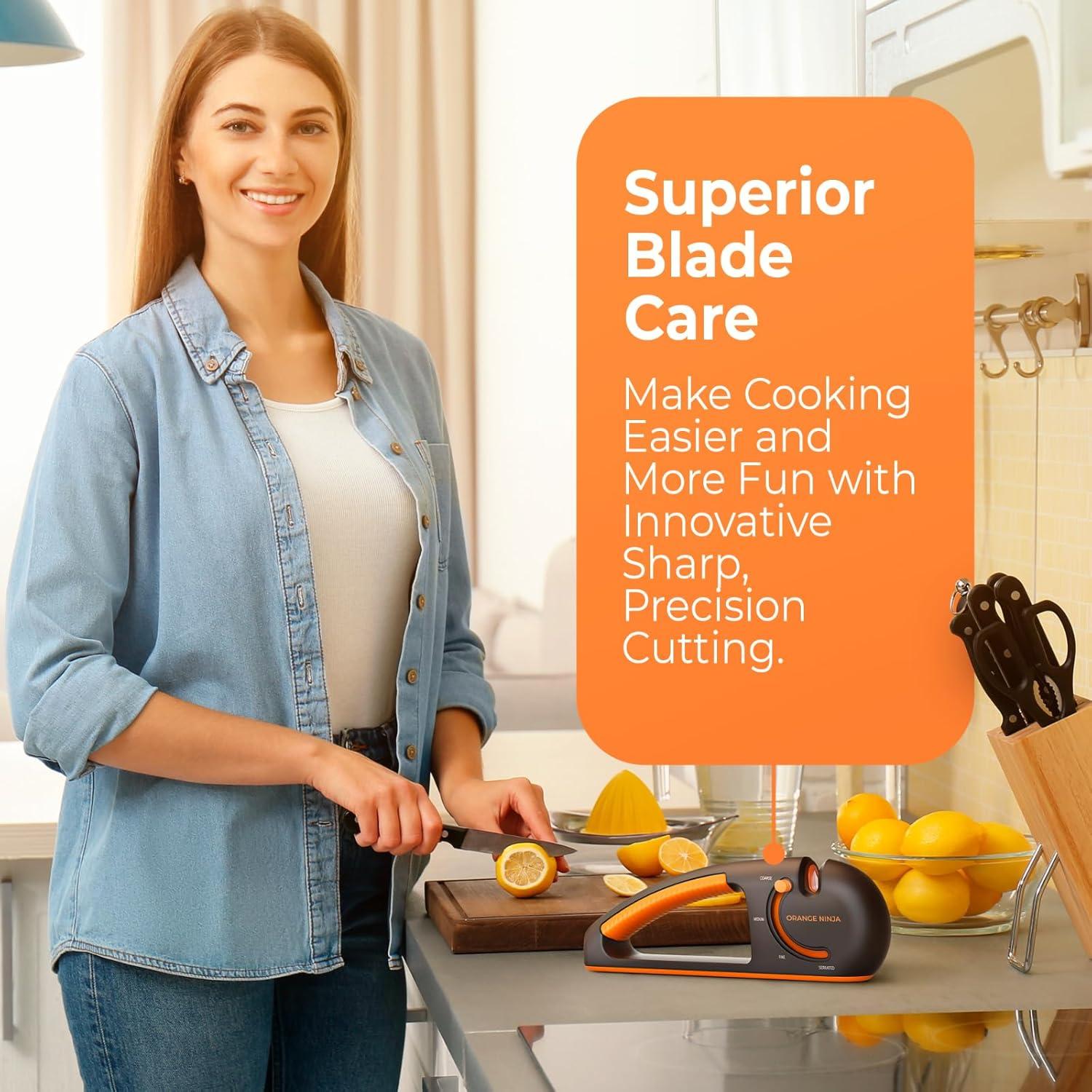 Afilador de cuchillos 4 etapas Sharp Pebble - Negro/Naranja