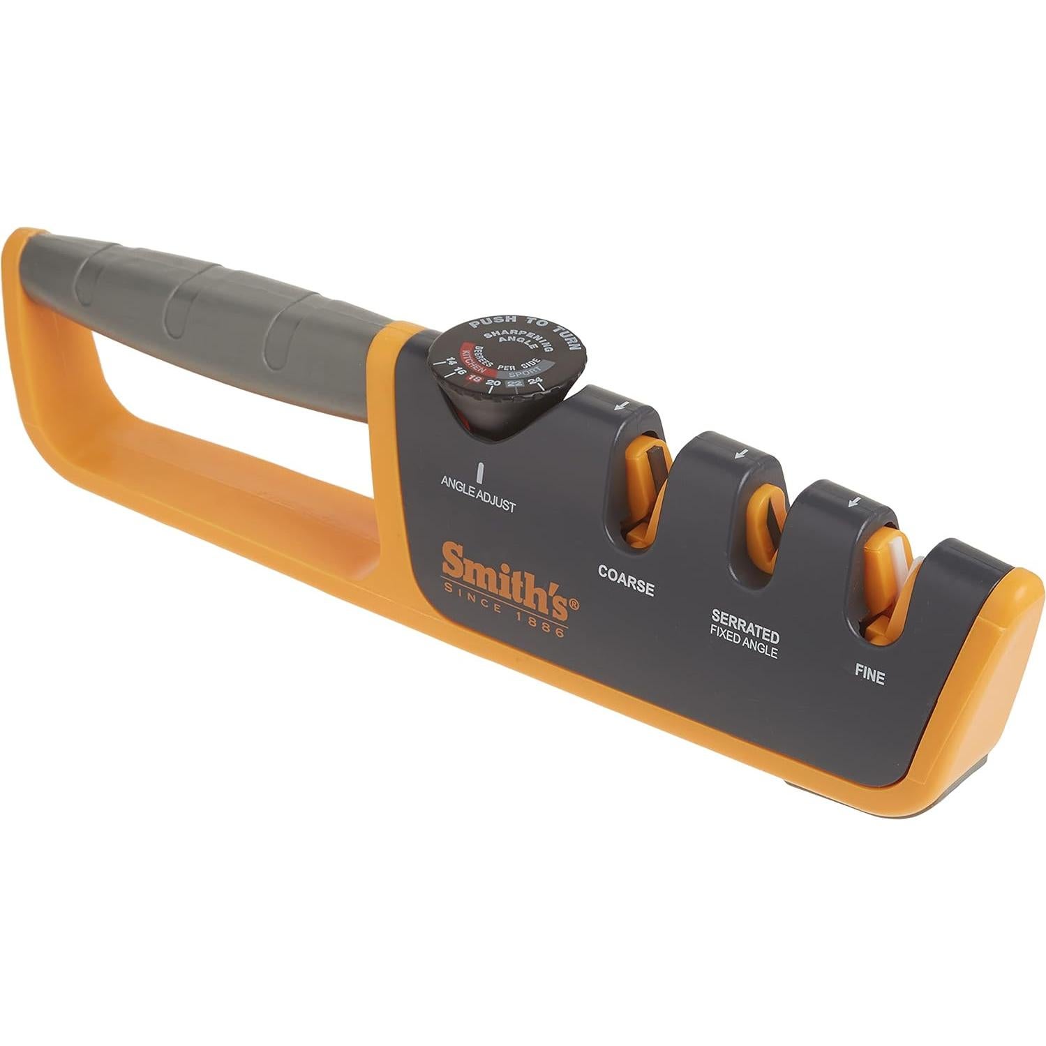 Afilador de Cuchillos Smith's 2 Etapas Ajustable Gris/Amarillo