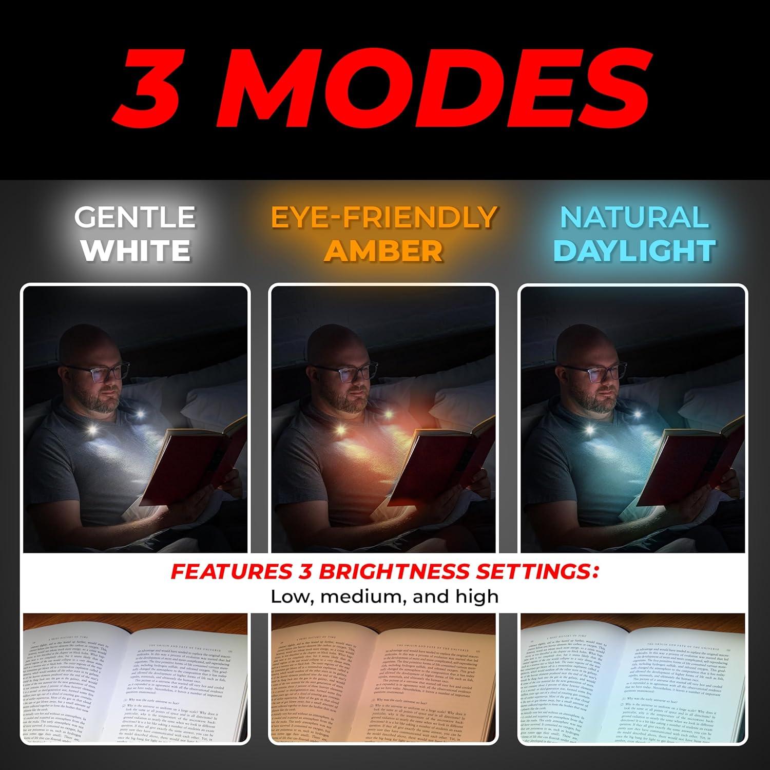 Luz de Libro Recargable GearLight GLT-TOH-BOOKLIGHT LED 3 Modos