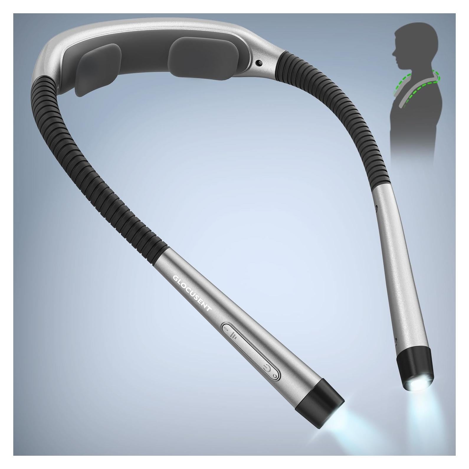 Luz de Cuello Glocusent Recargable 1200mAh 5 Brillos 3 Colores