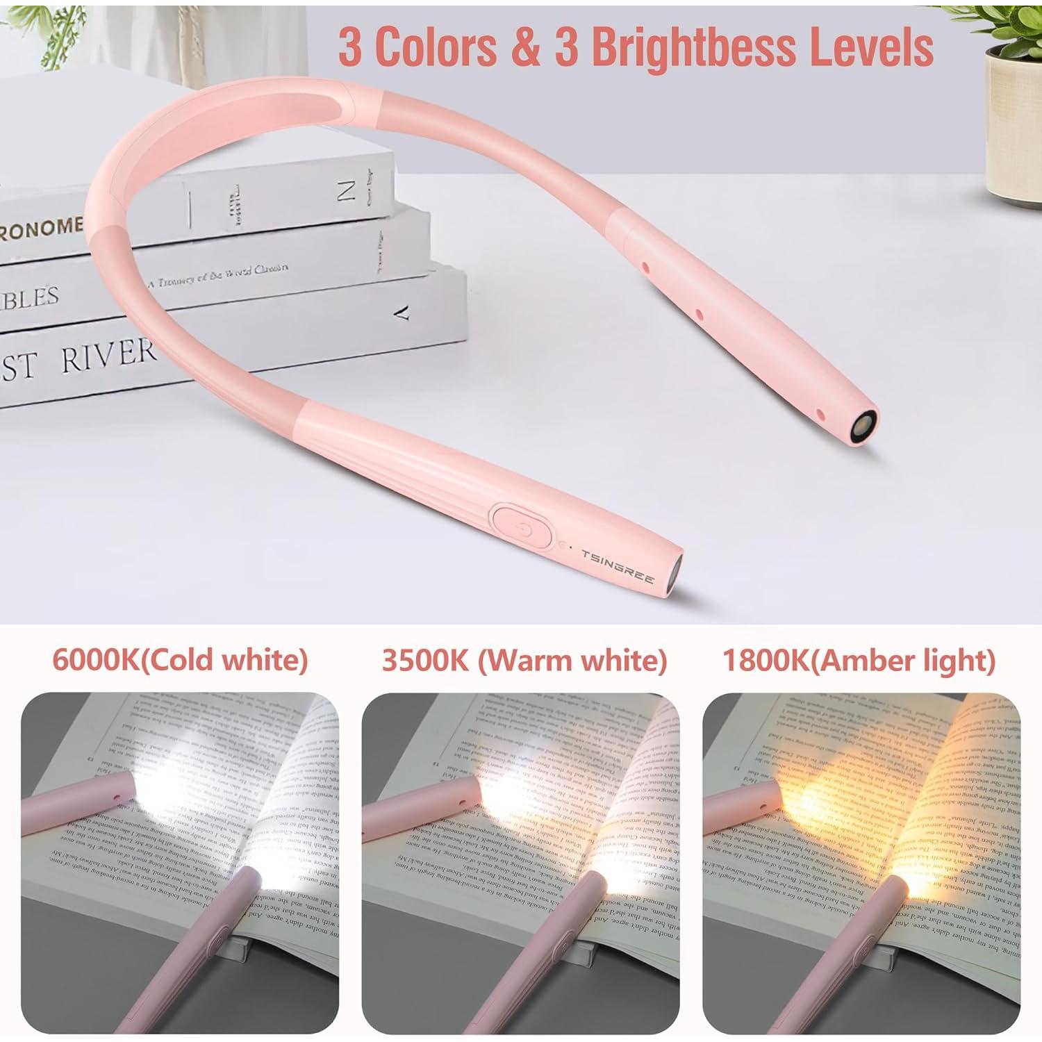 Luz de Lectura LED para Cuello Recargable 3 Colores 3 Brillos