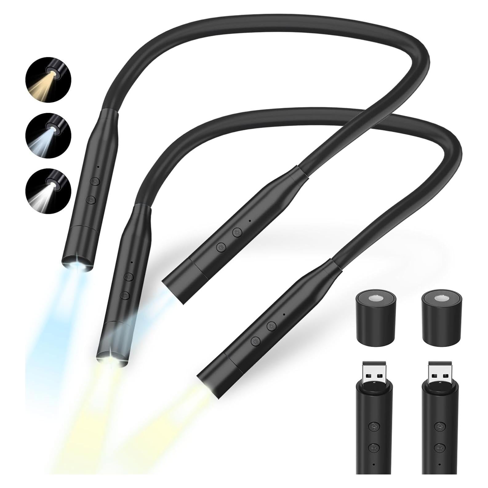 Luz de Cuello LED Recargable Fansitc KL02, 3 Colores, 80h