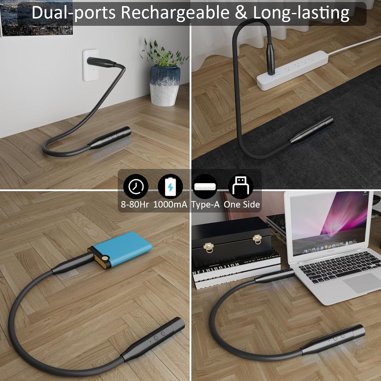 Luz de Cuello LED Recargable Fansitc KL02, 3 Colores, 80h