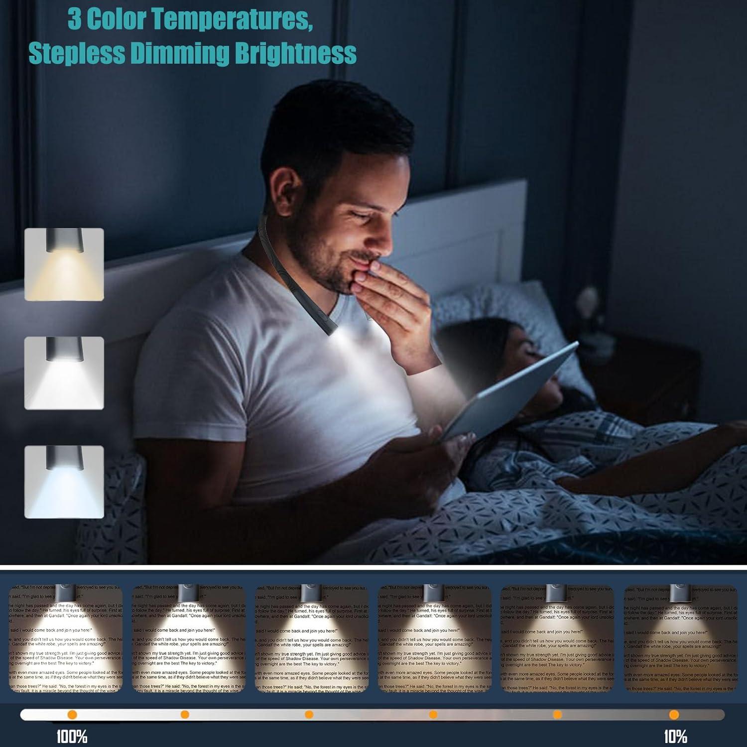 Luz de Lectura LED AIOLEKUP para el Cuello, 3 Colores, Recargable