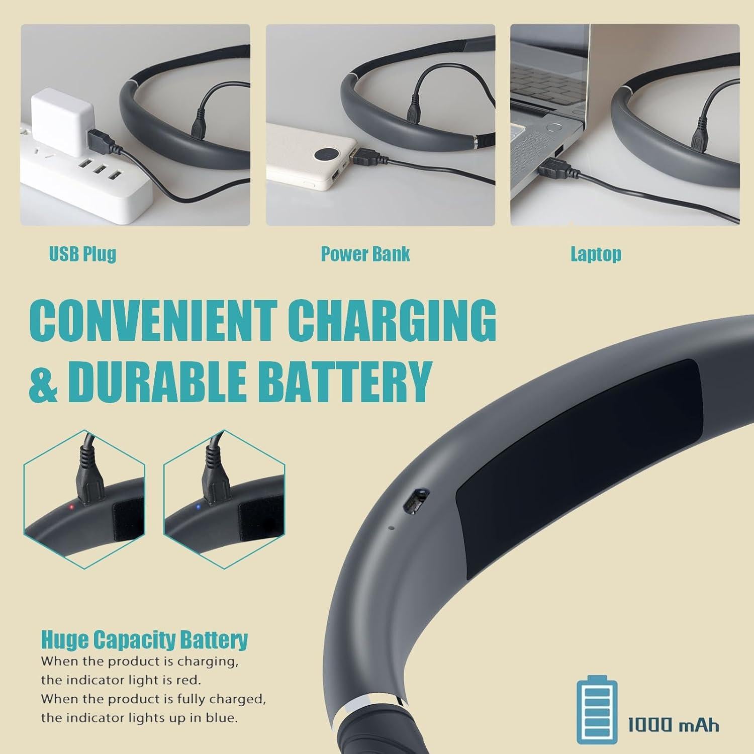 Luz de Lectura LED AIOLEKUP para el Cuello, 3 Colores, Recargable