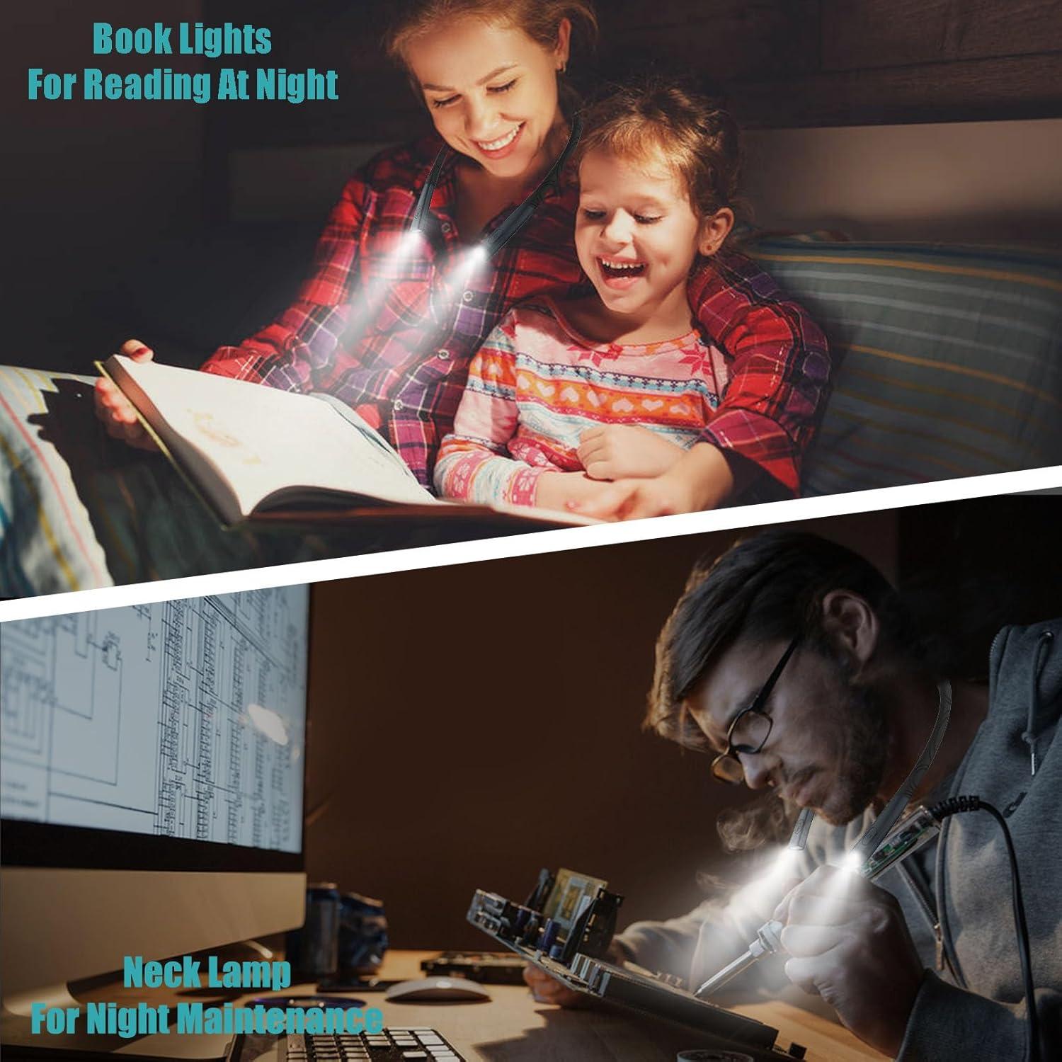 Luz de Lectura LED AIOLEKUP para el Cuello, 3 Colores, Recargable