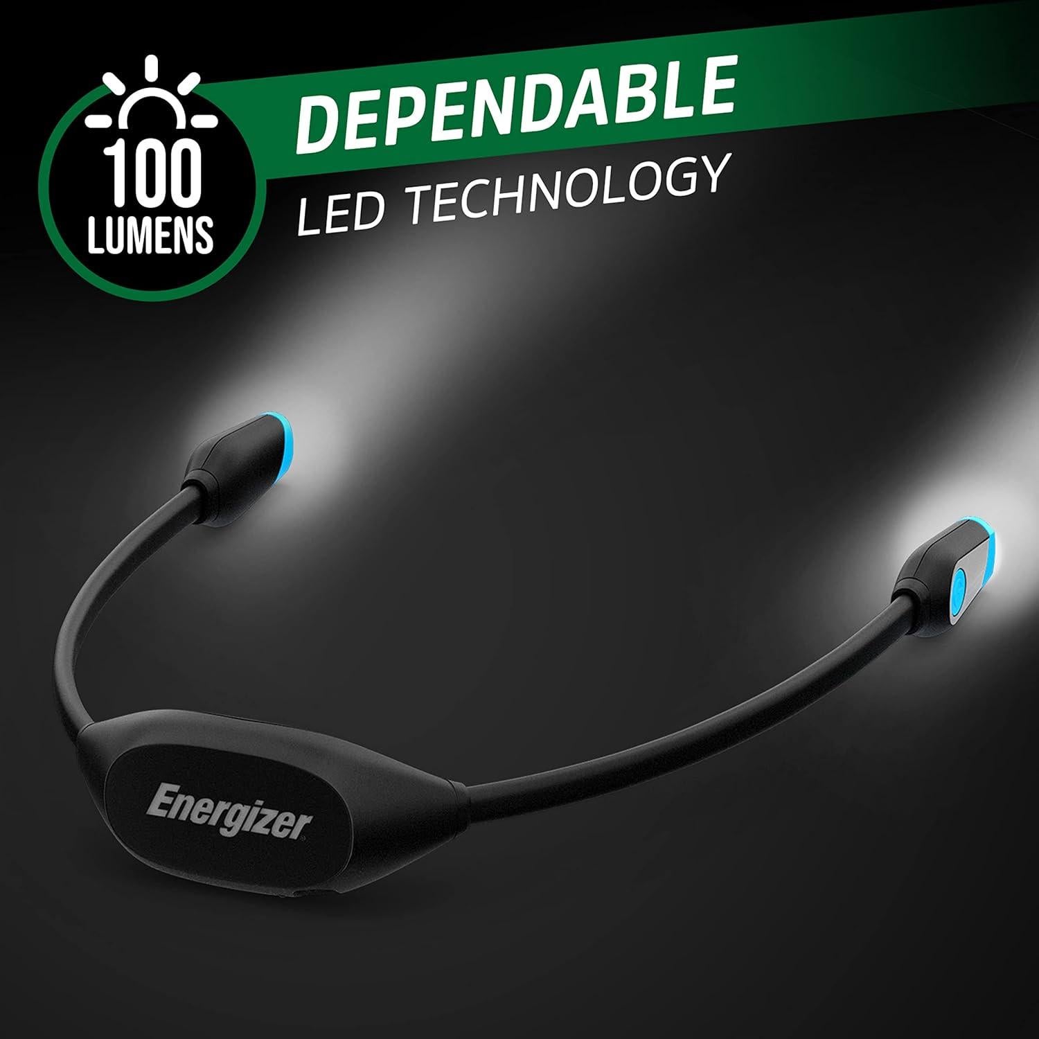 Luz de Cuello Recargable Energizer LED Negra 100 Lúmenes