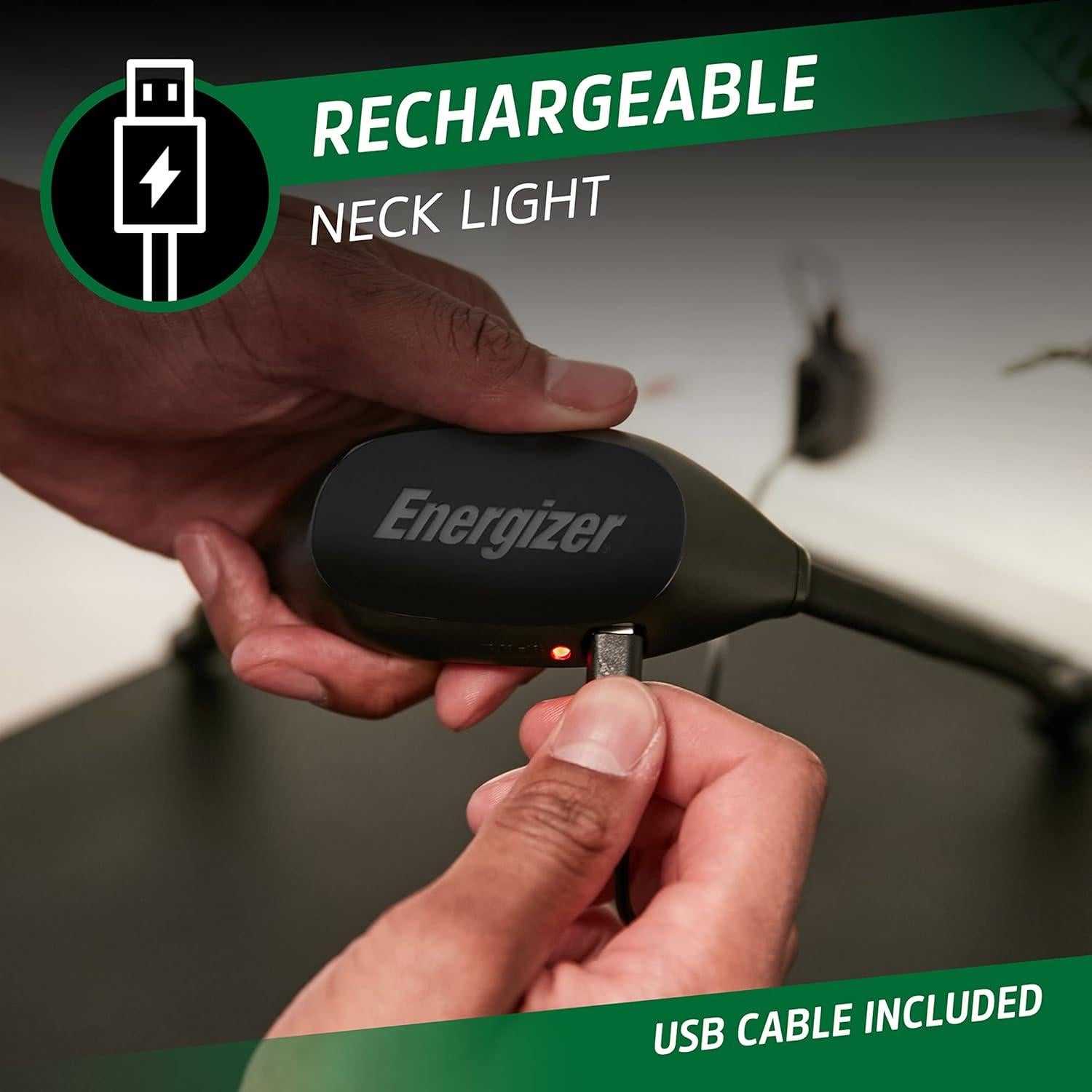 Luz de Cuello Recargable Energizer LED Negra 100 Lúmenes