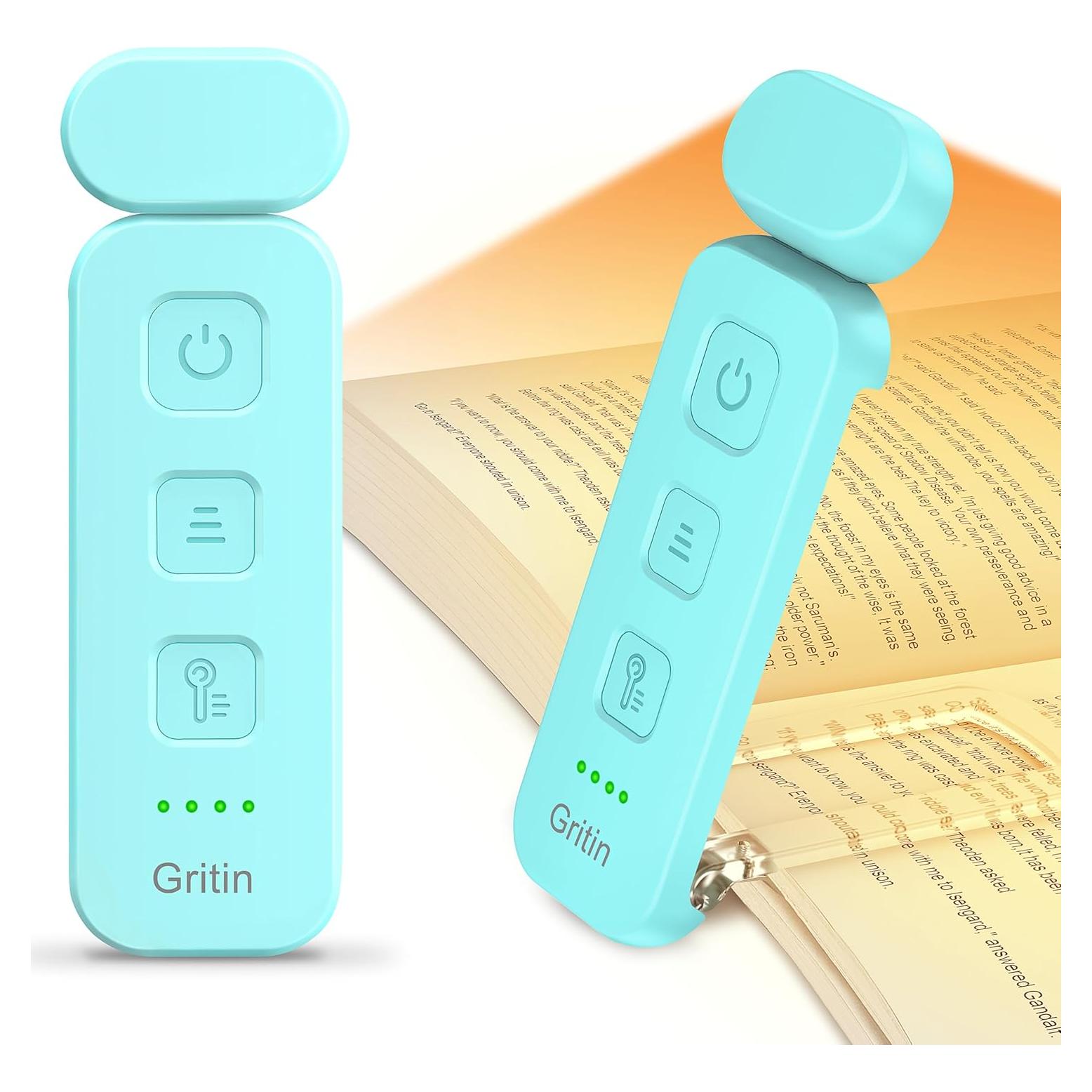 Luz de Lectura Gritin Recargable 3 Temperaturas 5 Brillos Azul