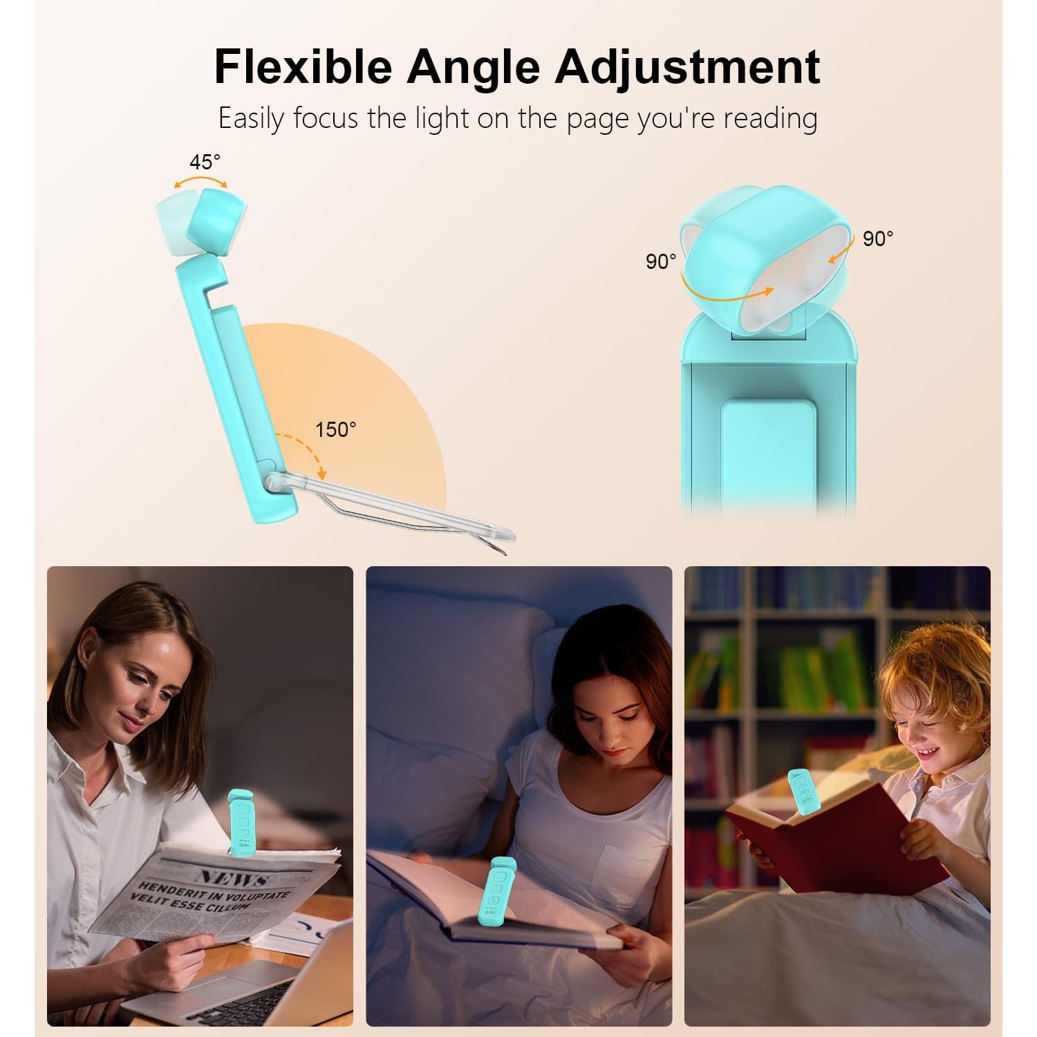 Luz de Lectura Gritin Recargable 3 Temperaturas 5 Brillos Azul