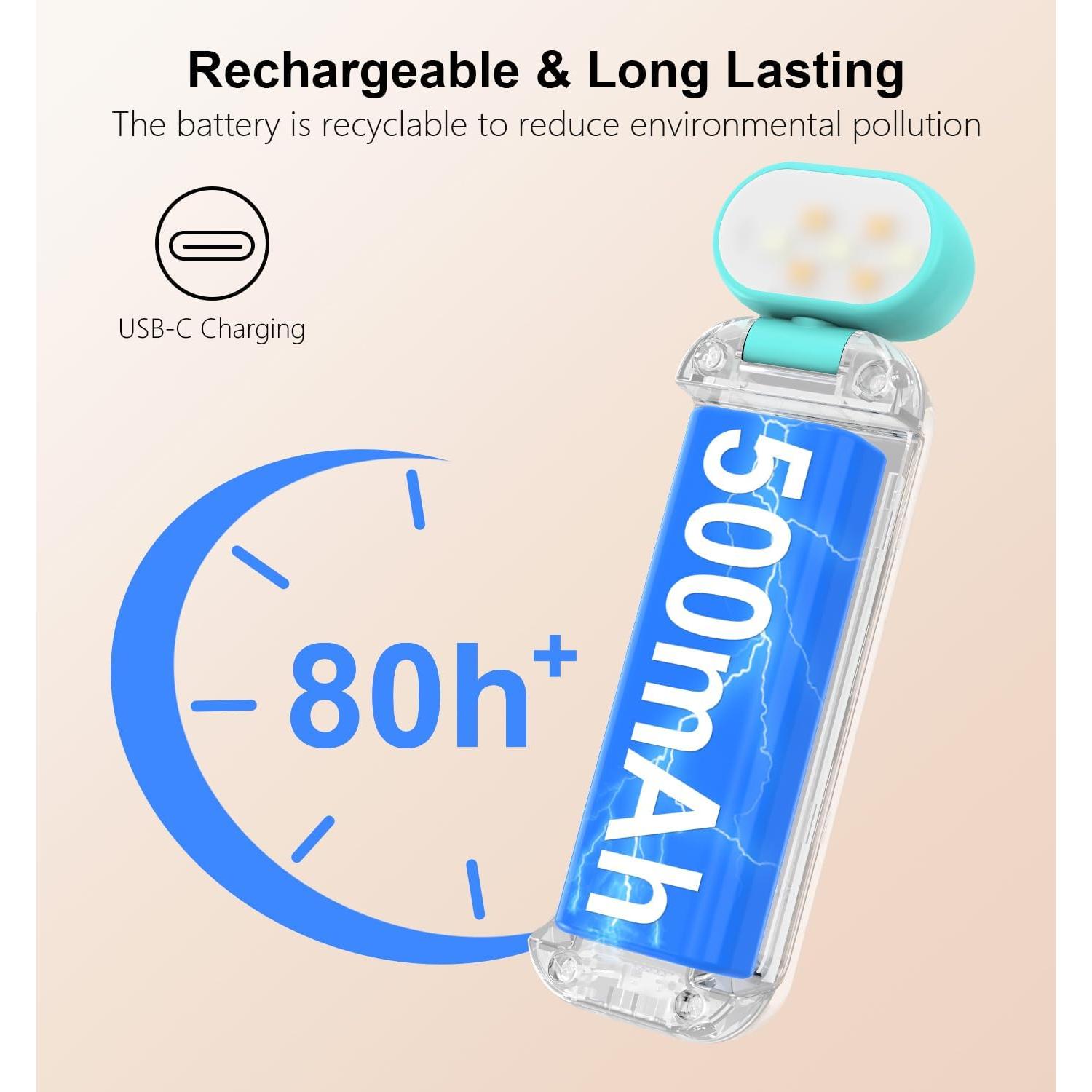 Luz de Lectura Gritin Recargable 3 Temperaturas 5 Brillos Azul