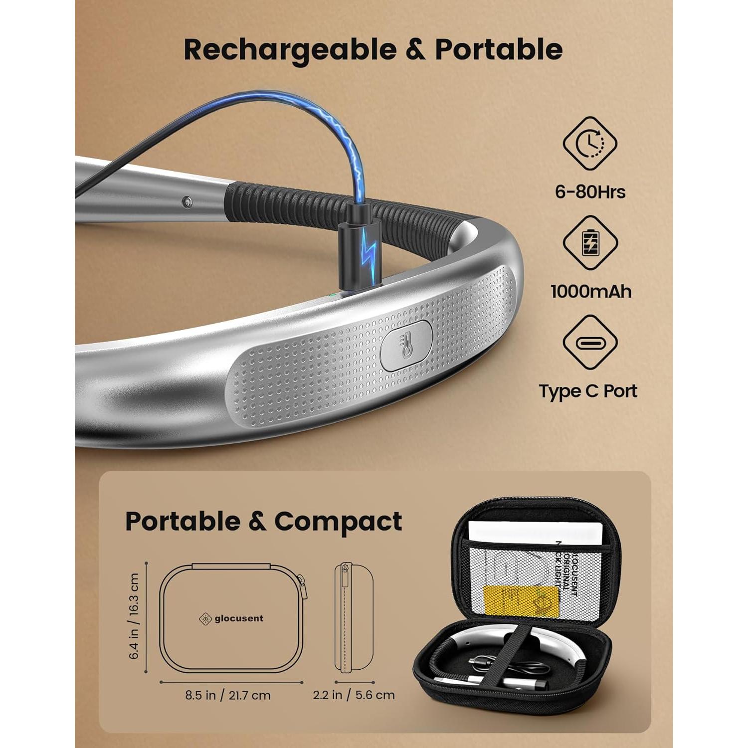 Luz de lectura Glocusent recargable con estuche EVA 3 colores