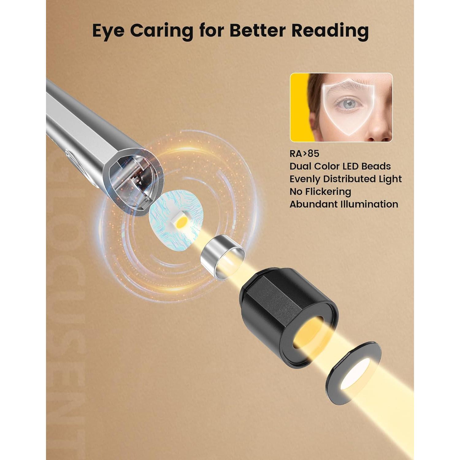 Luz de lectura Glocusent recargable con estuche EVA 3 colores