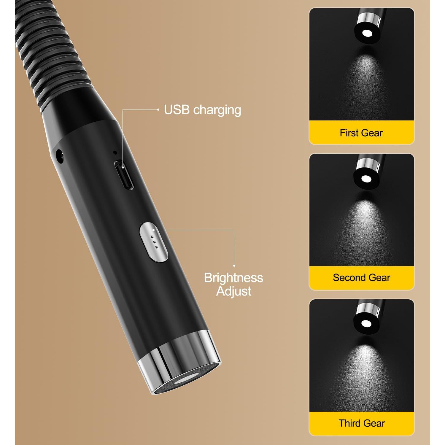 Luz de Lectura para el Cuello RinTao LED 3 Niveles Negra