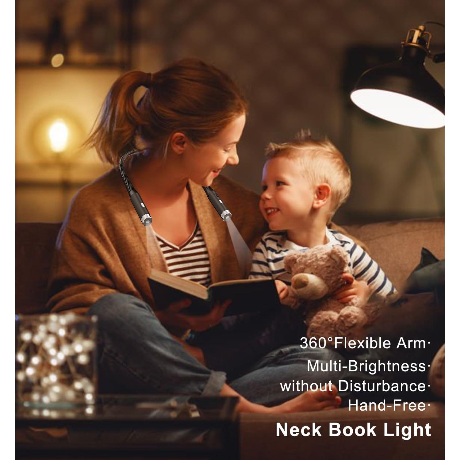 Luz de Lectura para el Cuello RinTao LED 3 Niveles Negra