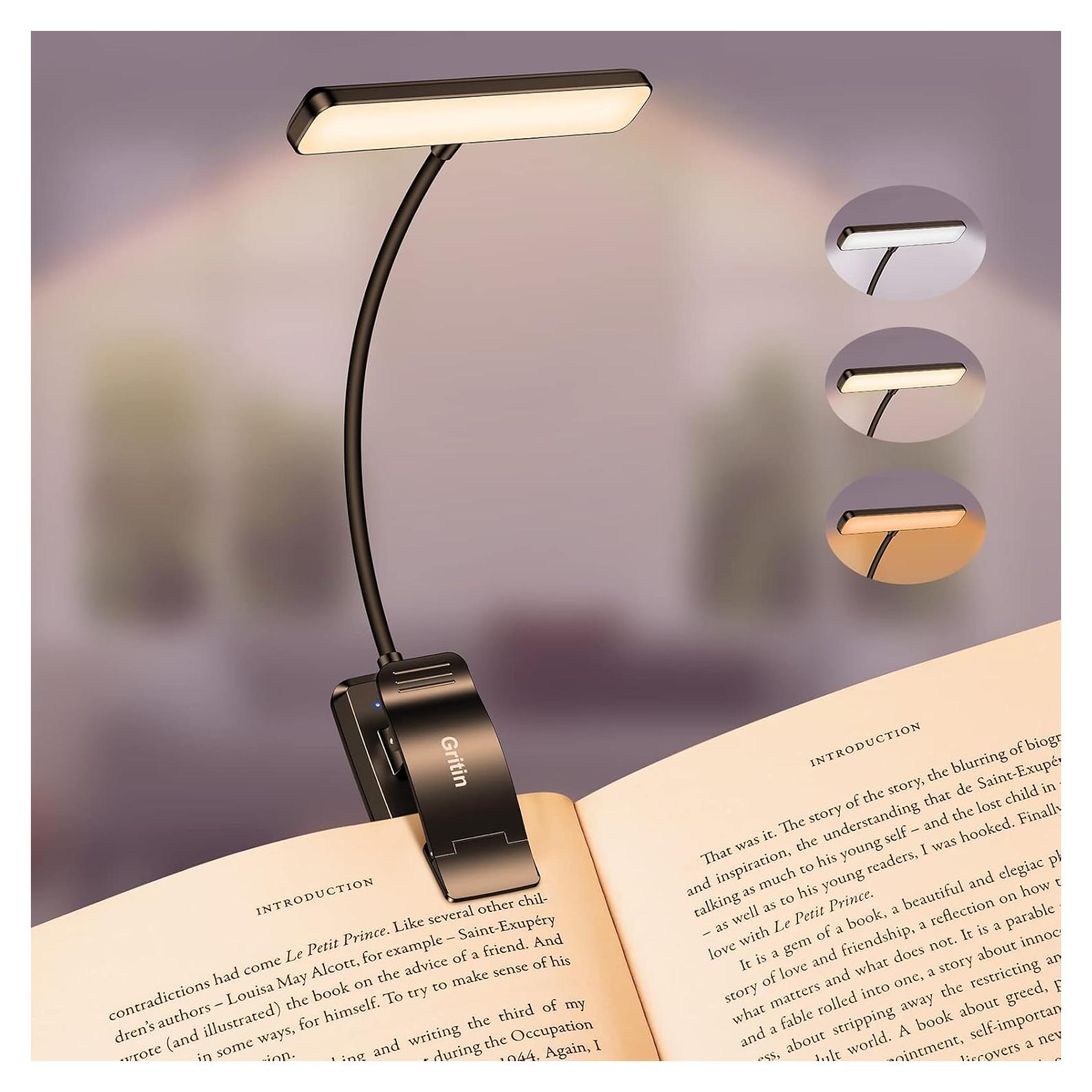 Luz LED Recargable Gritin 19 para Leer - 3 Temperaturas