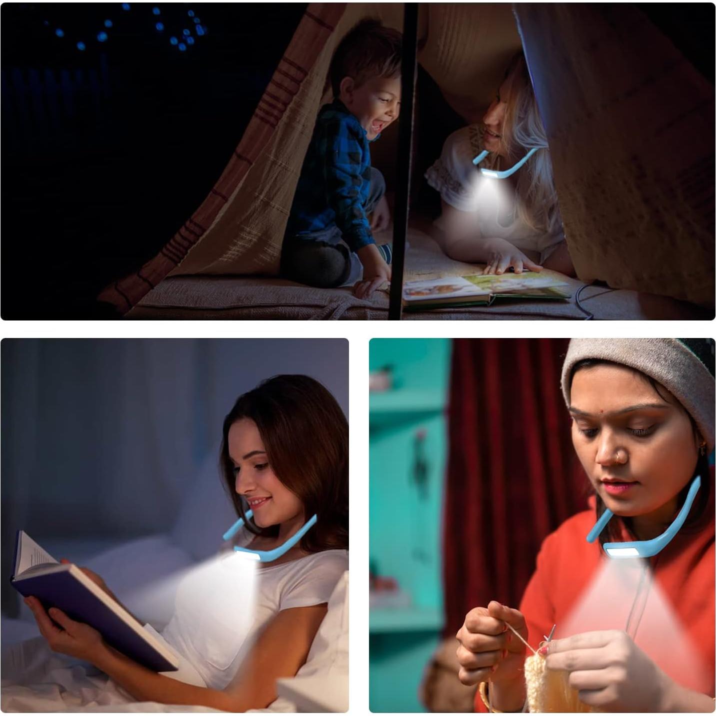 Luz de libro LED LALAKU GH-8, 3 modos, recargable, flexible