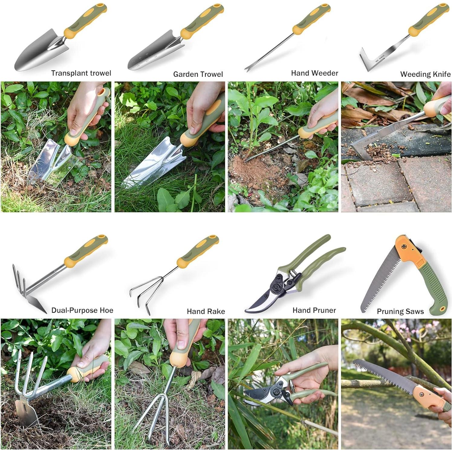 Juego de Herramientas de Jardín WisaKey 9 Piezas Acero Inoxidable