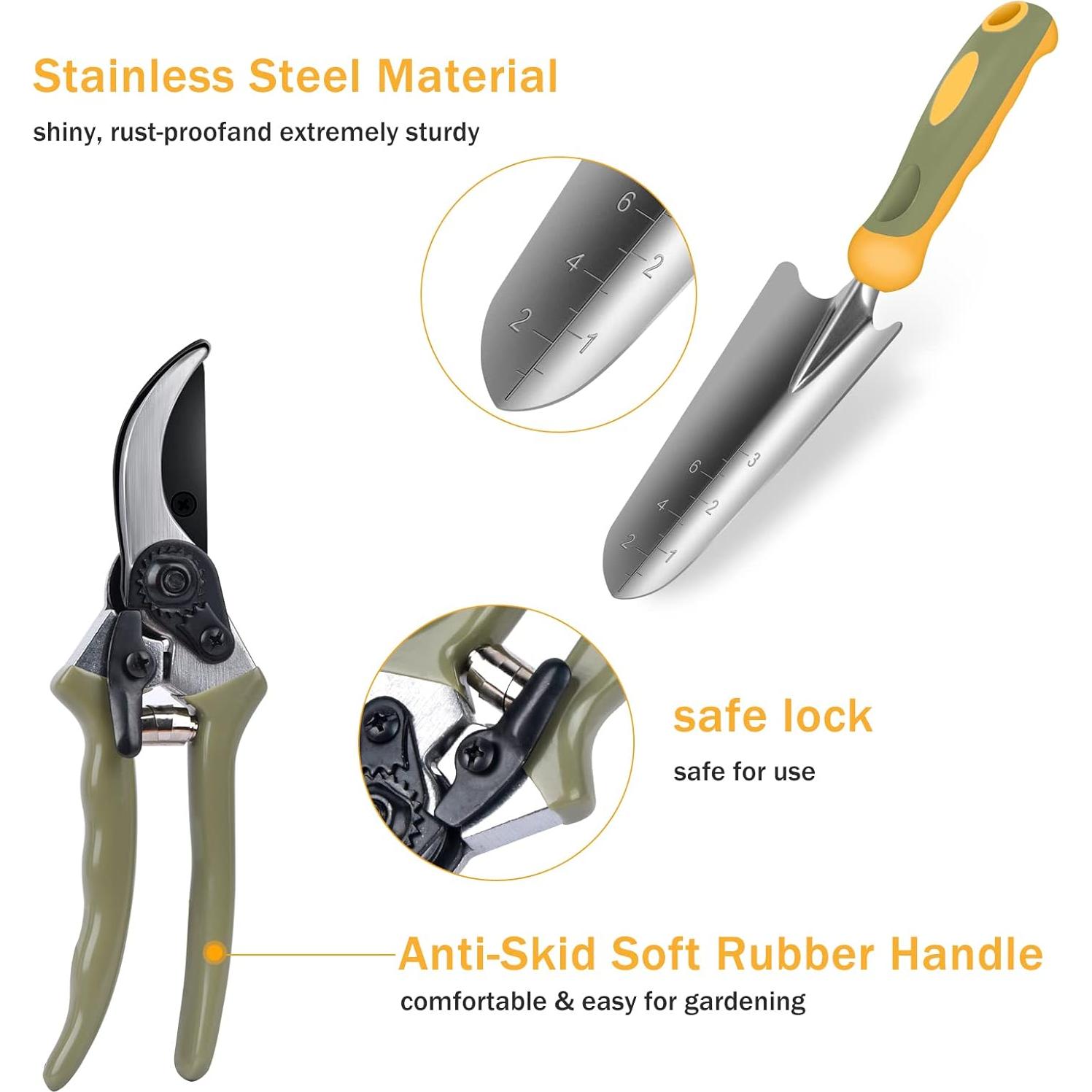 Juego de Herramientas de Jardín WisaKey 9 Piezas Acero Inoxidable