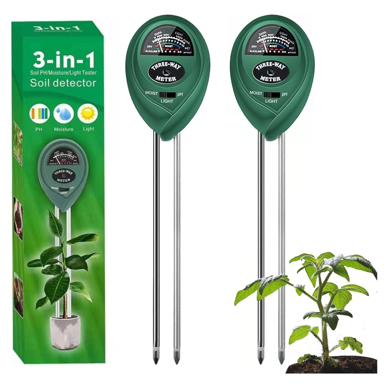 Medidor de Suelo 3 en 1 Maxsolve - Humedad, Luz y pH