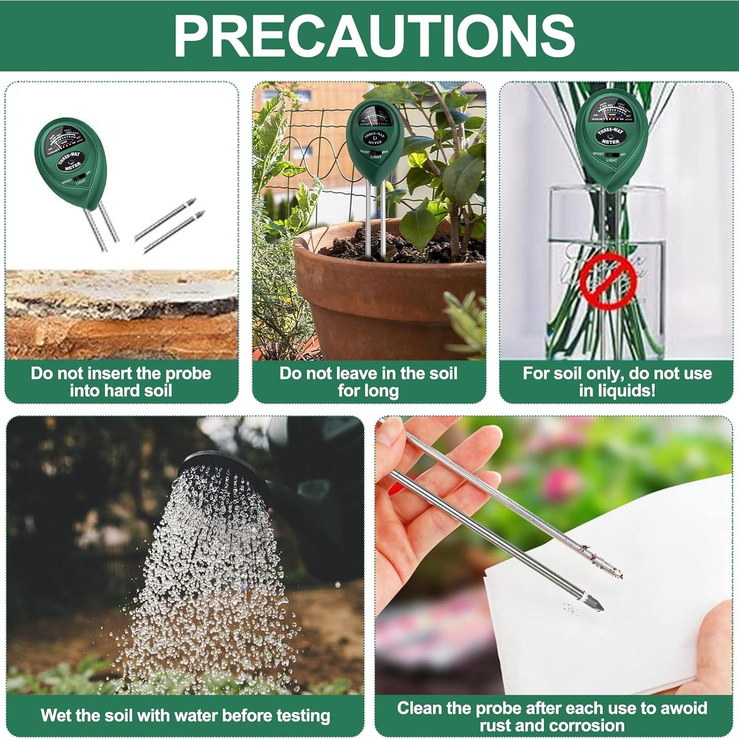 Medidor de Suelo 3 en 1 Maxsolve - Humedad, Luz y pH