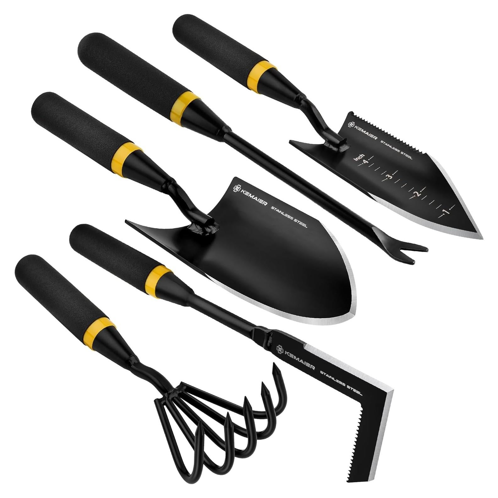 Juego de Herramientas de Jardín Kemaier 5 Piezas Acero Inoxidable