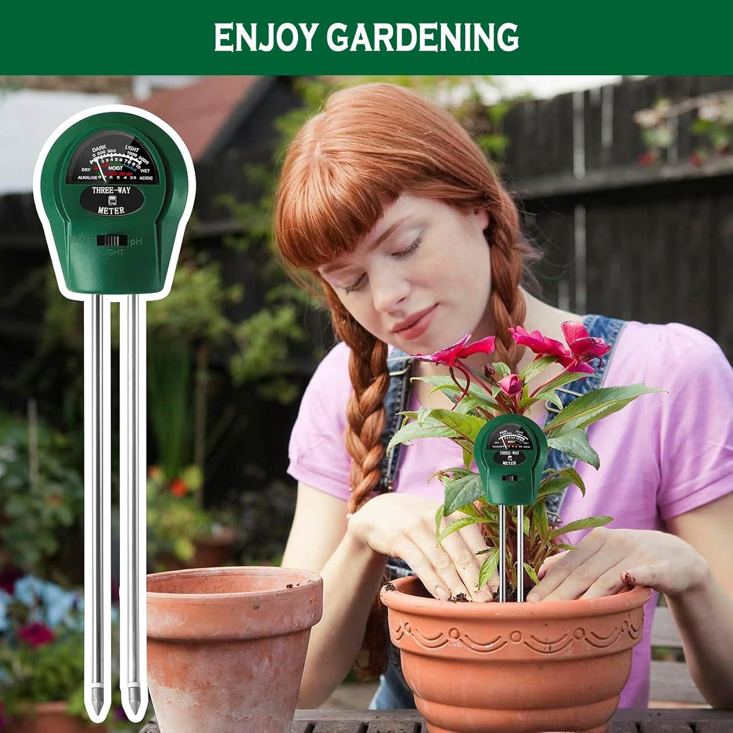 Medidor de pH del Suelo 3 en 1 Speedinistic - Humedad, Luz