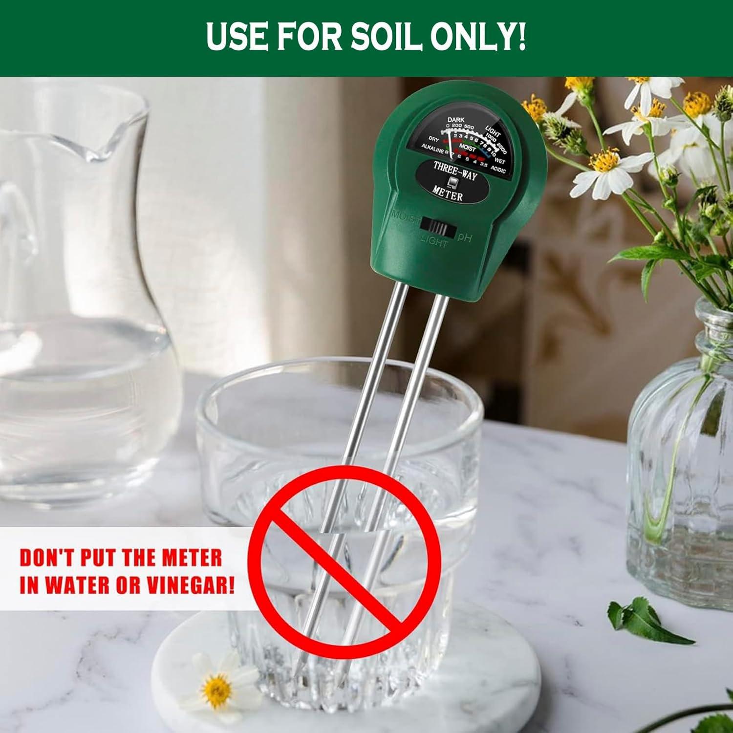 Medidor de pH del Suelo 3 en 1 Speedinistic - Humedad, Luz