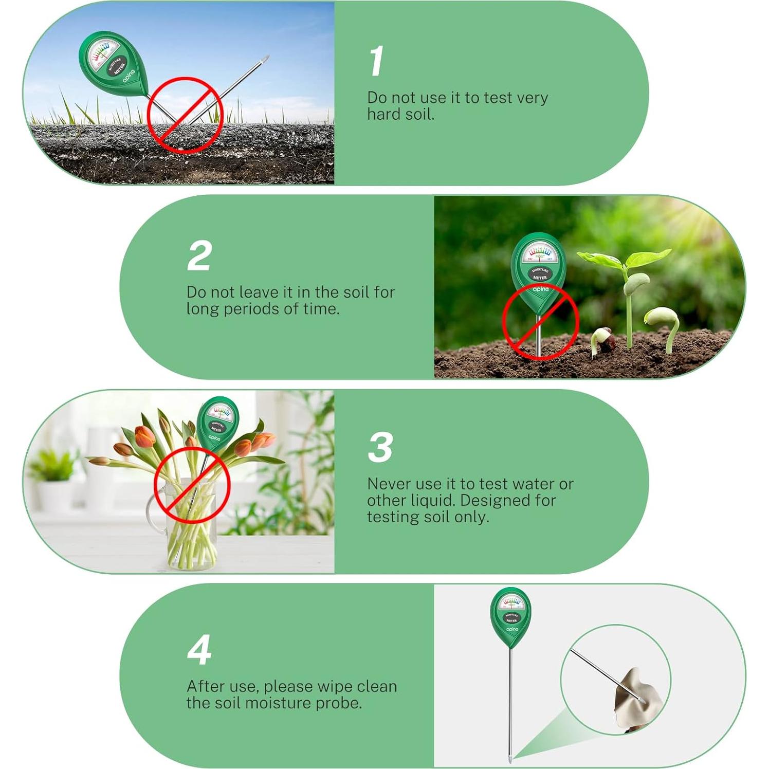 Medidor de Humedad del Suelo Apine SMM-GR-A001 Verde