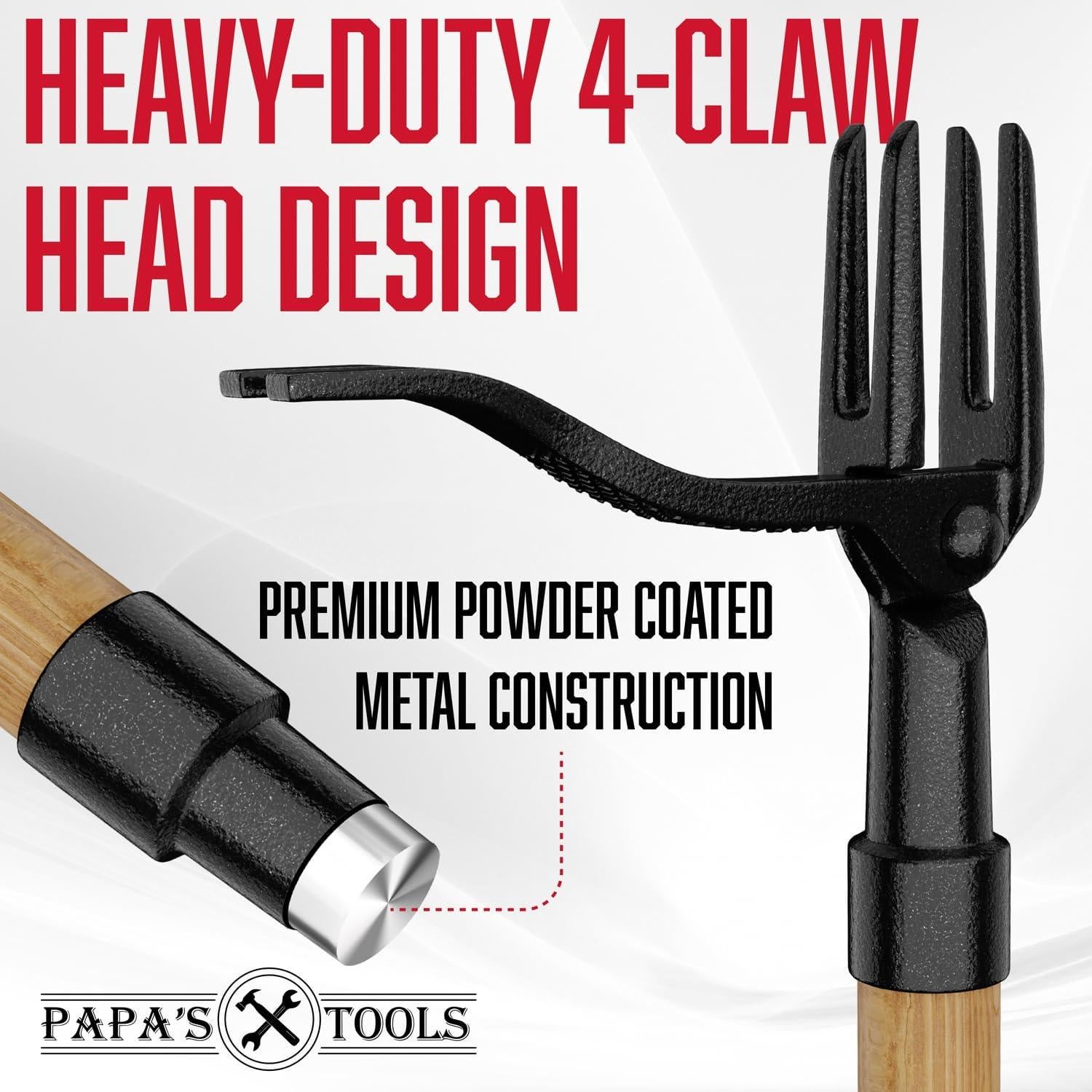 Desmalezadora de Pie Papa - Herramienta de Jardín 4 Garras