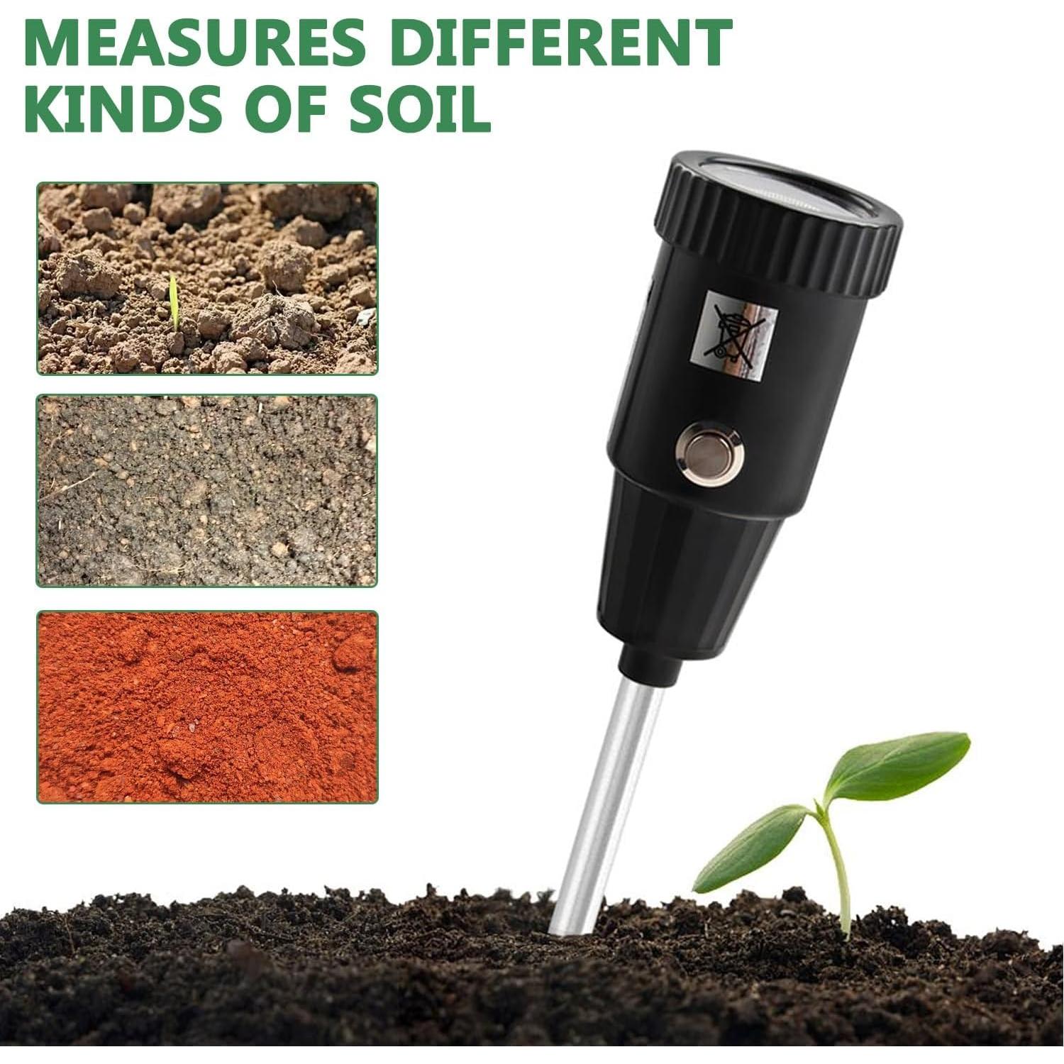 Medidor de pH y humedad del suelo Drphiru 295mm