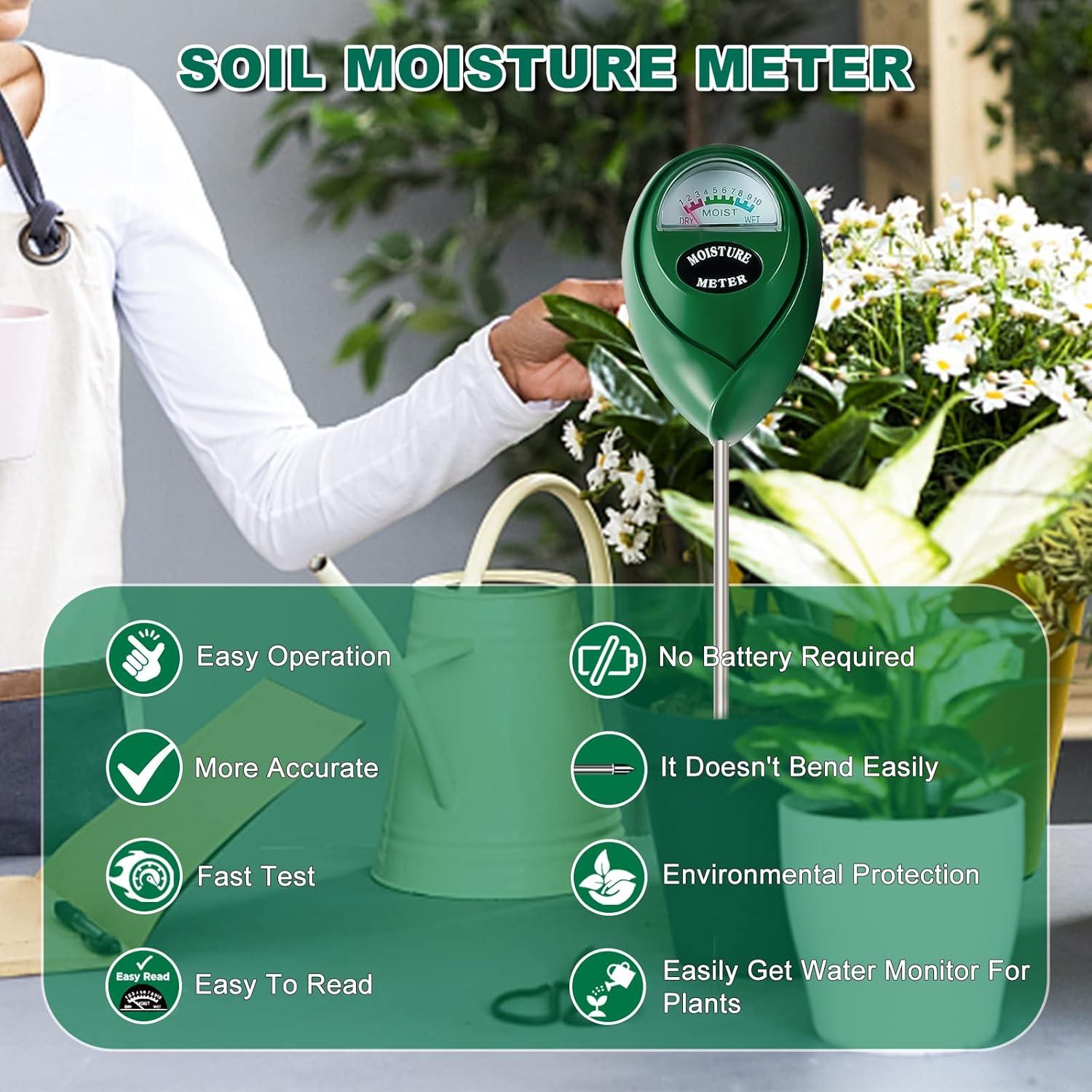 Medidor de Humedad SZHLUX 26 cm Verde para Jardinería