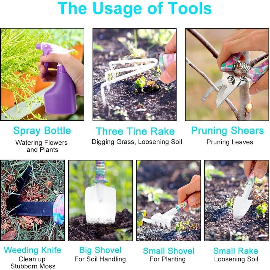 Juego de Herramientas de Jardín LEKEONE 10 Piezas Ergonómico