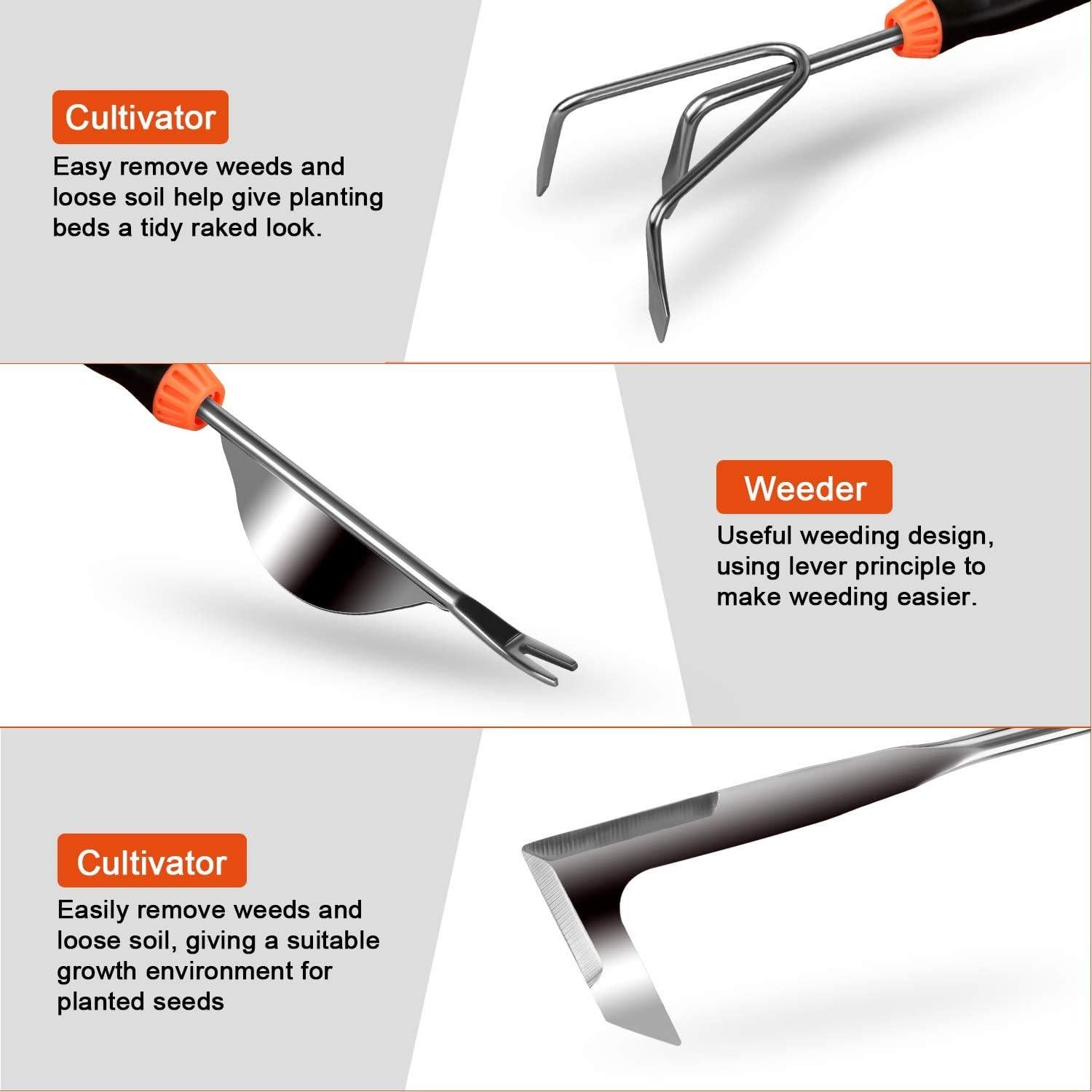 Juego de Herramientas de Jardín LANNIU 9 Piezas Acero Inoxidable