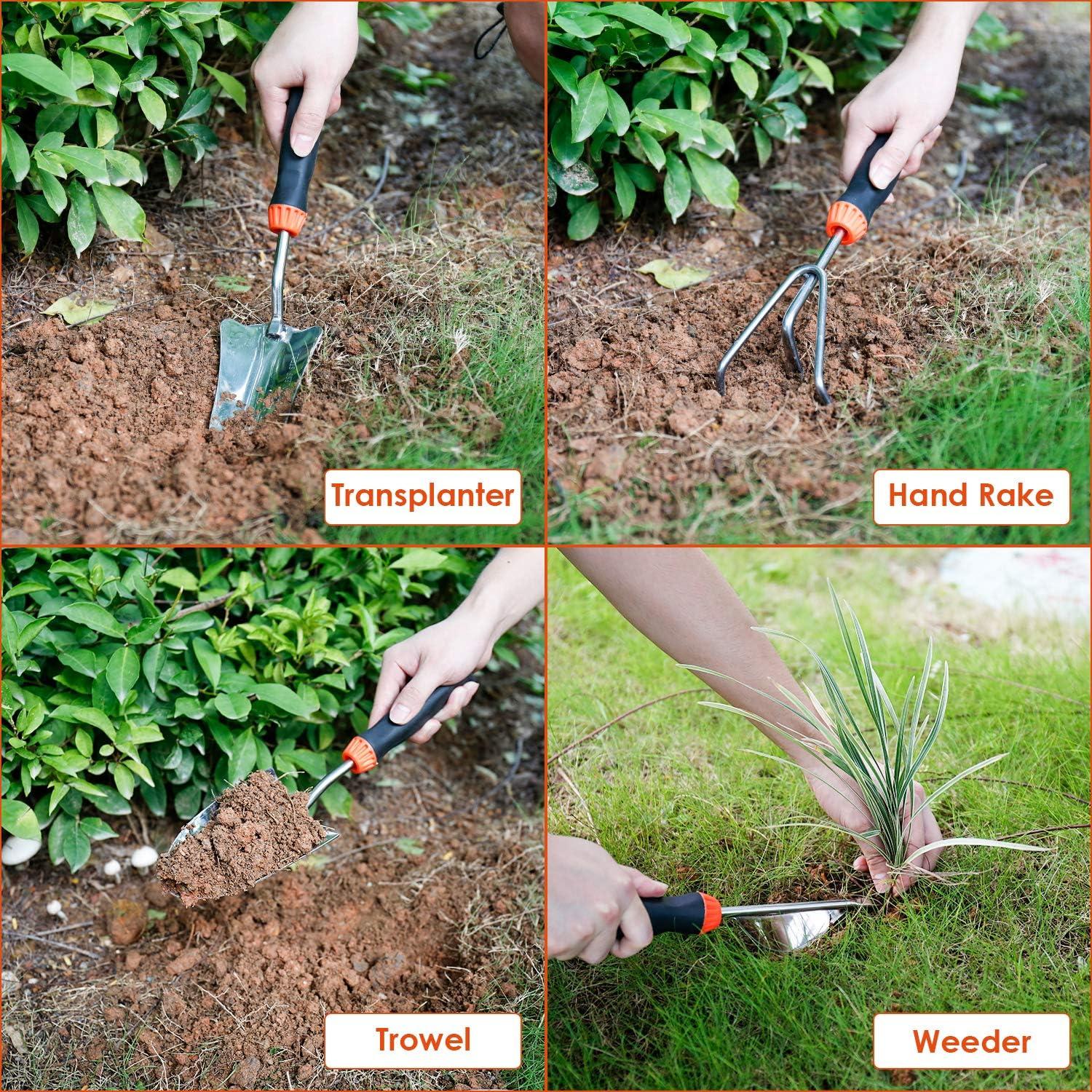 Juego de Herramientas de Jardín LANNIU 9 Piezas Acero Inoxidable