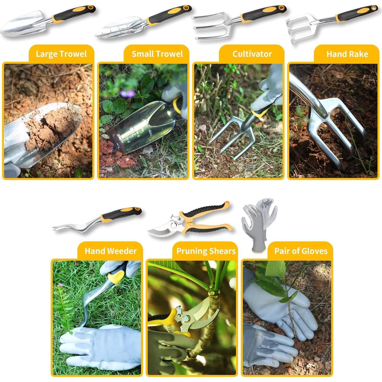 Juego de Herramientas de Jardín LETEEN 8 Piezas Acero Inoxidable