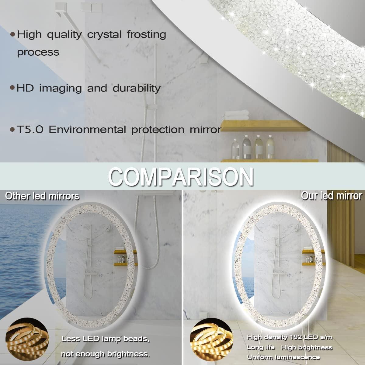 Espejo LED Ovalado Thekla 81x61 cm Iluminado Táctil