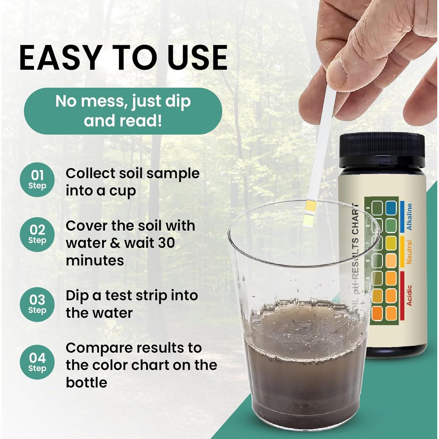 Kit de Prueba de pH del Suelo Leaping Lynx 100 Tiras