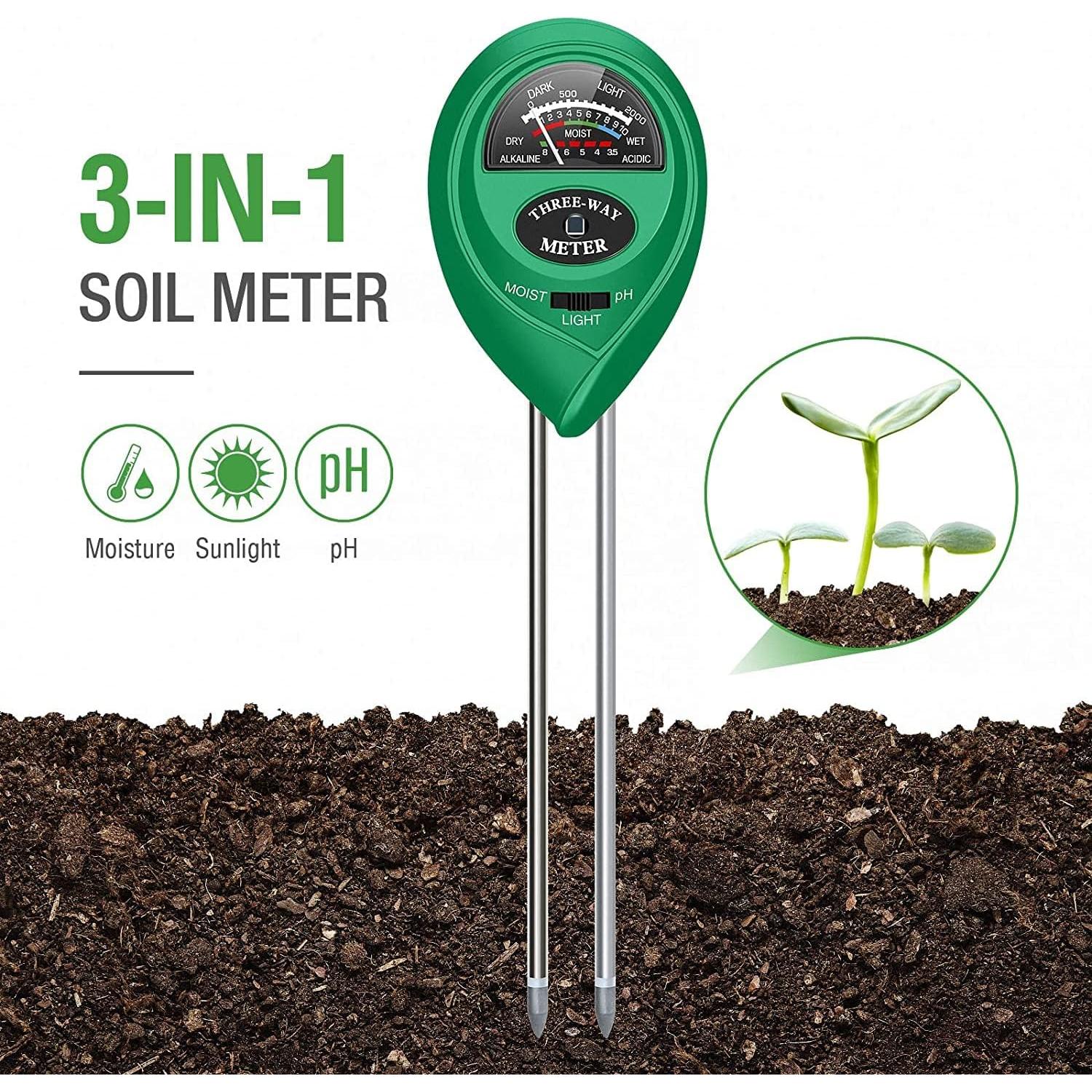 Medidor de Humedad y pH del Suelo Apine 3 en 1