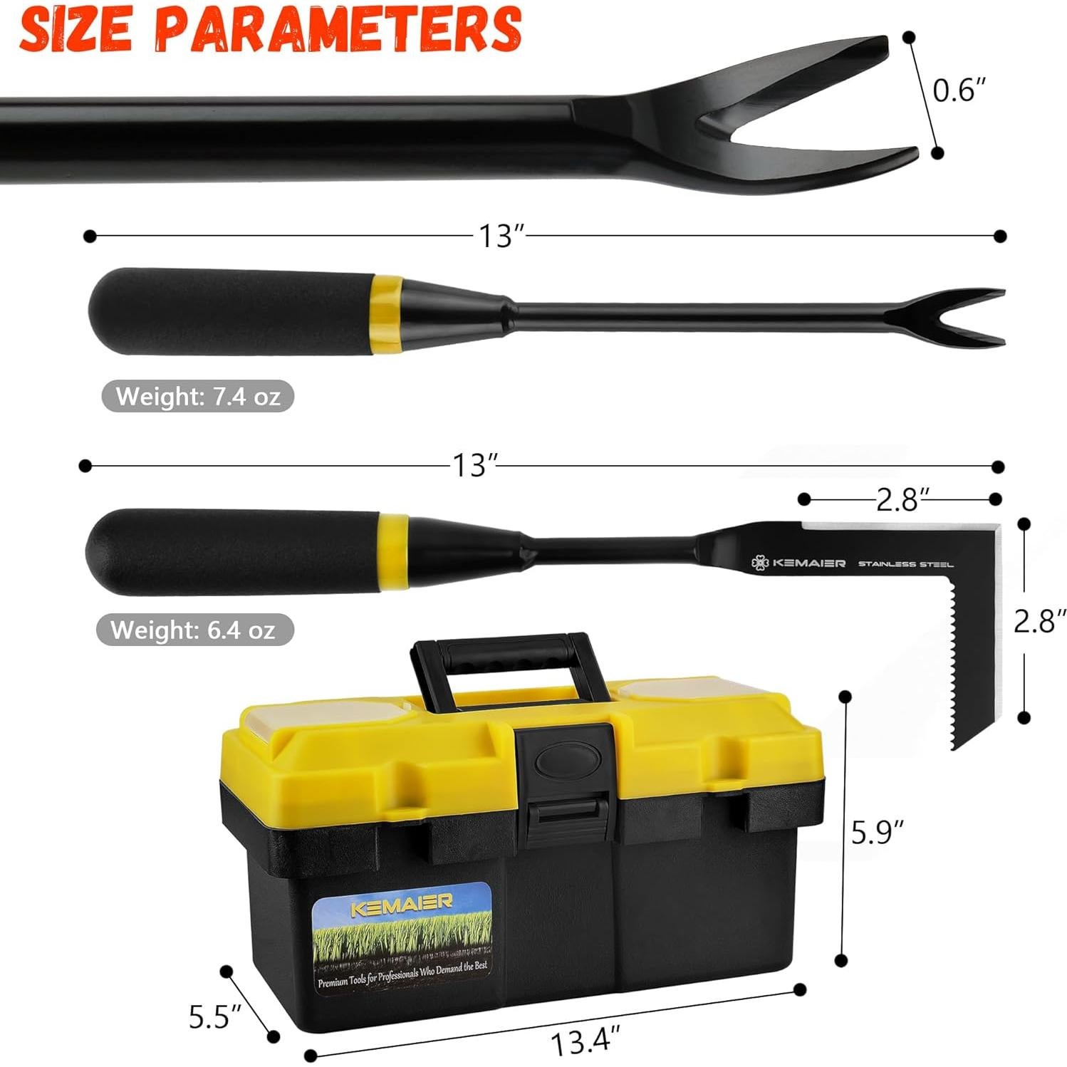 Juego de Herramientas de Jardinería Kemaier 7 Piezas Acero Inoxidable