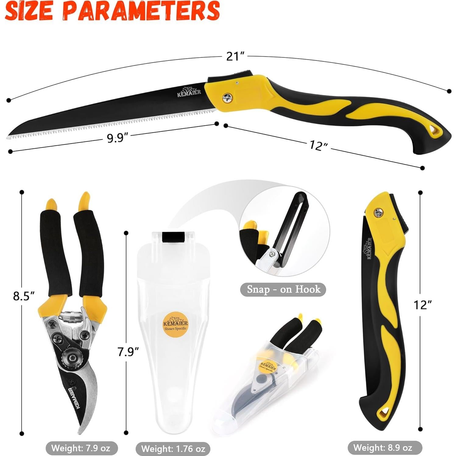 Juego de Herramientas de Jardinería Kemaier 7 Piezas Acero Inoxidable