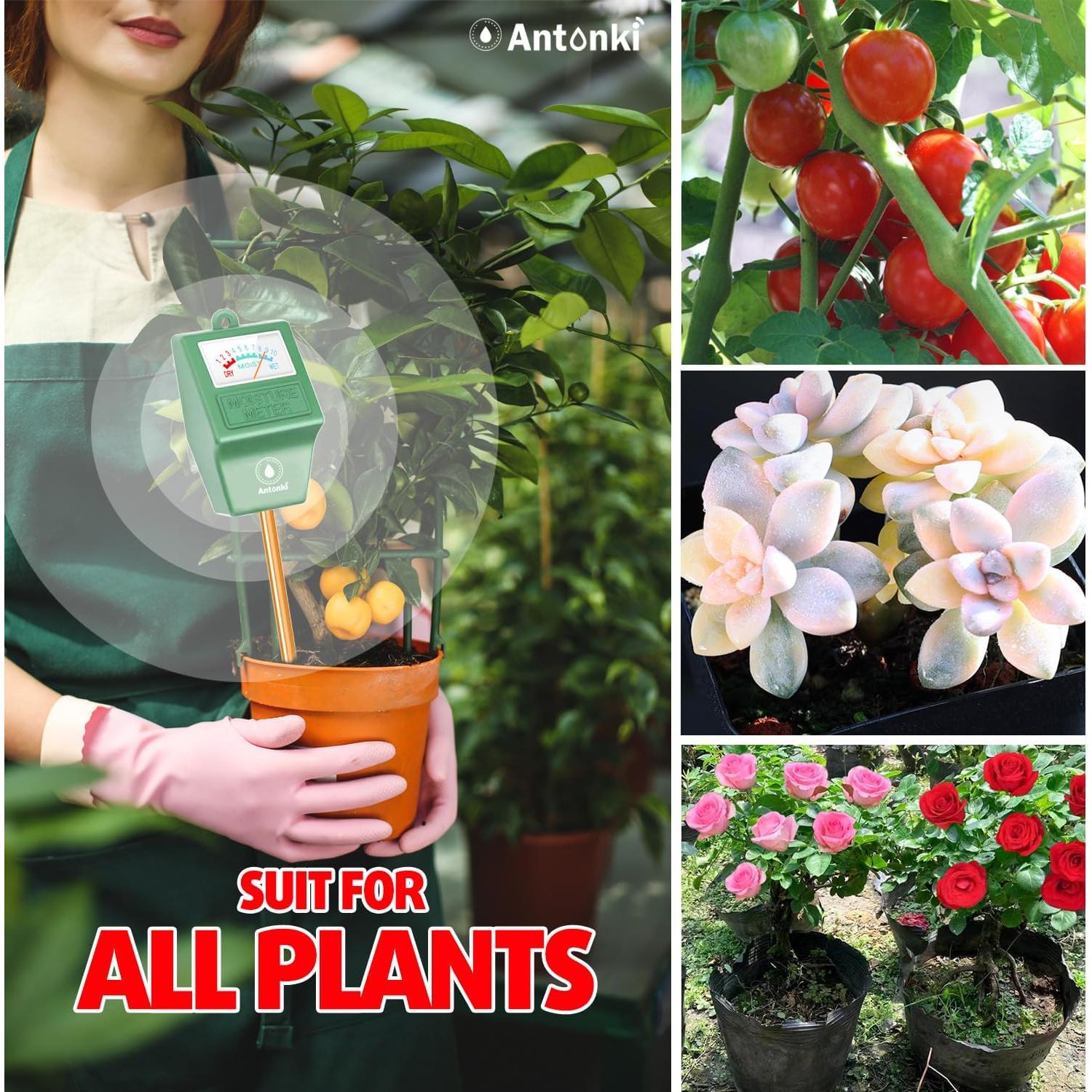 Medidor de Humedad del Suelo Antonki 2 Pack - Sin Batería