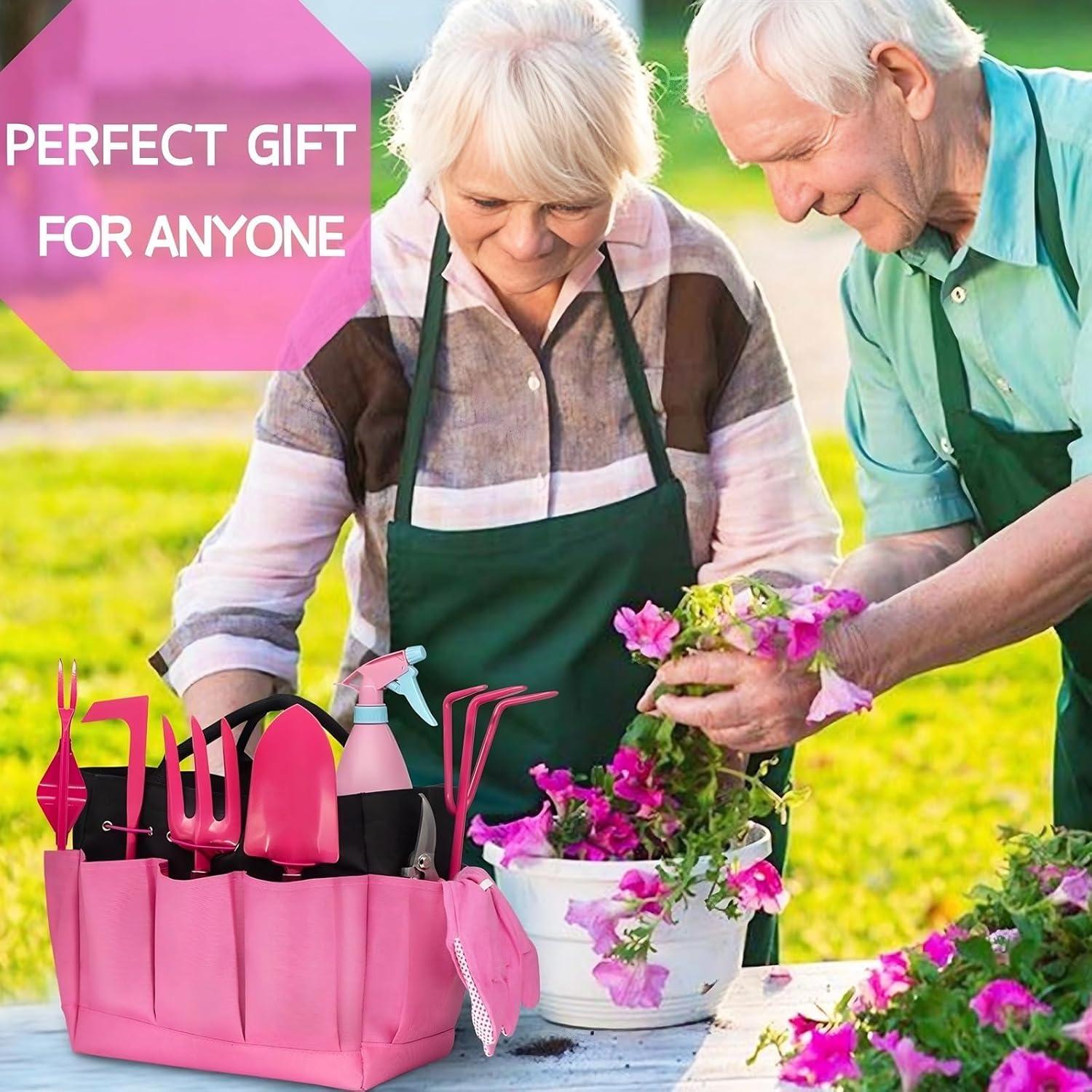 Juego de Herramientas de Jardinería MonBel 9 Piezas Rosa