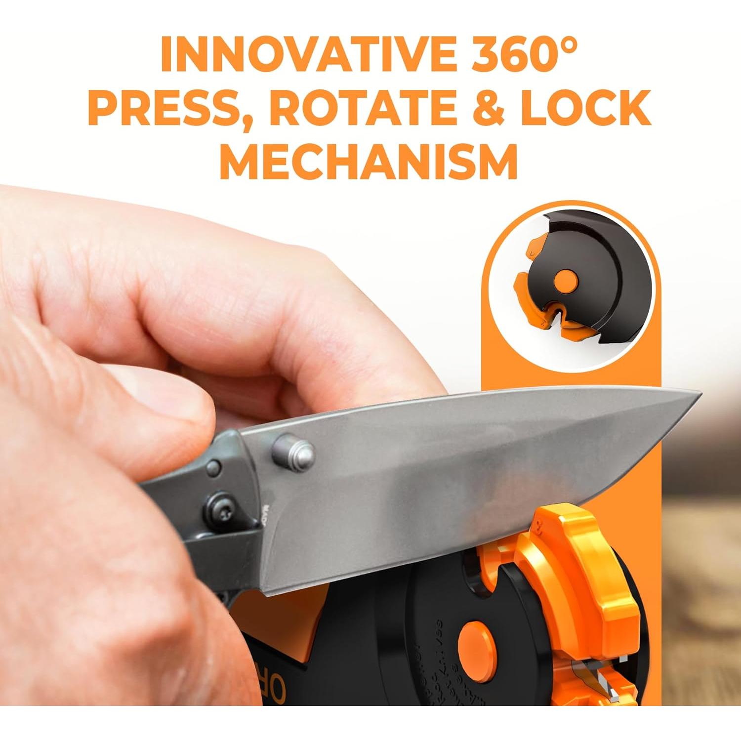 Afilador de Herramientas Todo-en-Uno Sharp Pebble Ninja Naranja