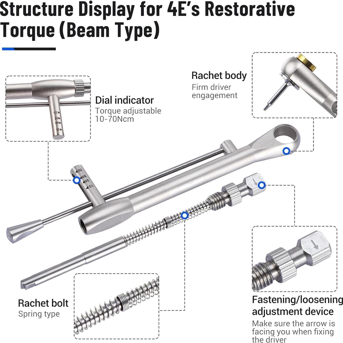 Juego de Llave de Torque 4E's para Implantes Dentales 16pcs