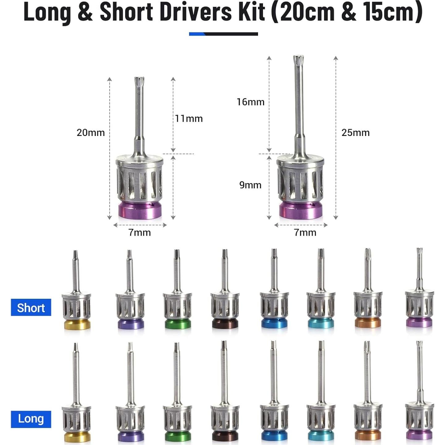 Juego de Llave de Torque 4E's para Implantes Dentales 16pcs