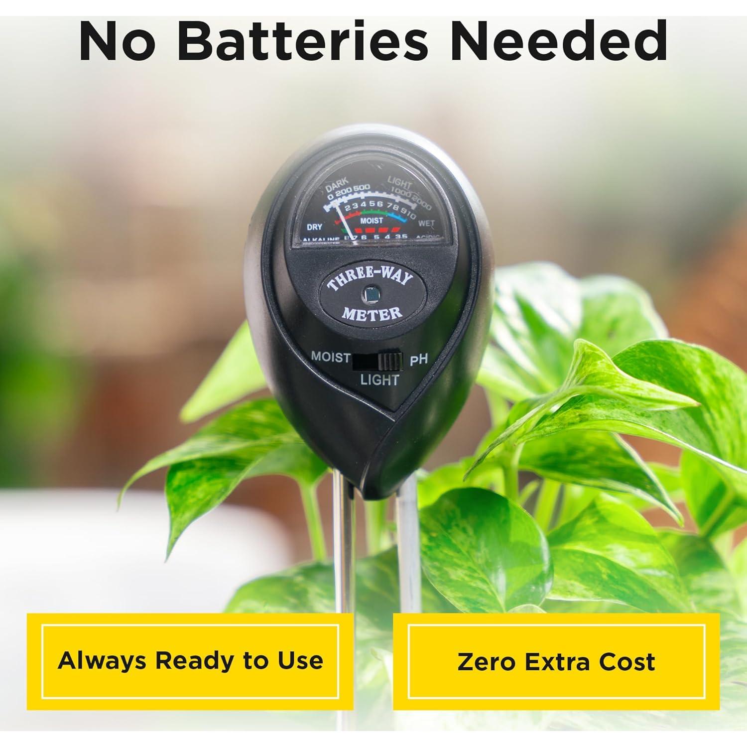 Medidor de Humedad, Luz y pH Classy Casita 3 en 1 - Negro